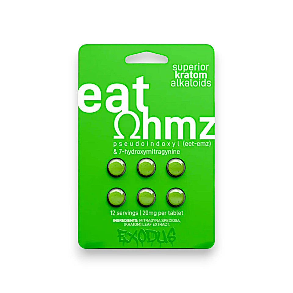 Eat OHMZ Kratom Extract – Green Pseudo + 7-OH – 20mg Tablets