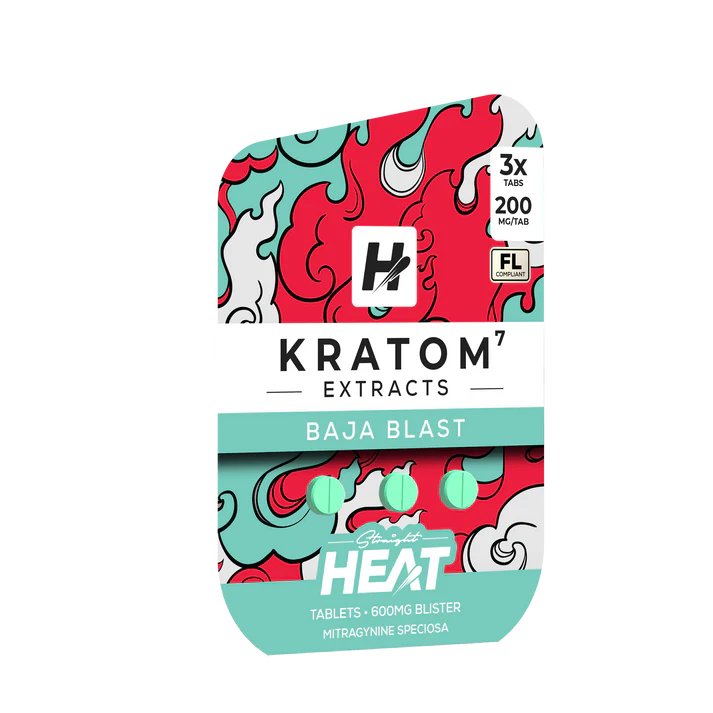 Straight Heat Kratom Extract Tablets 200mg Each 3ct Pack