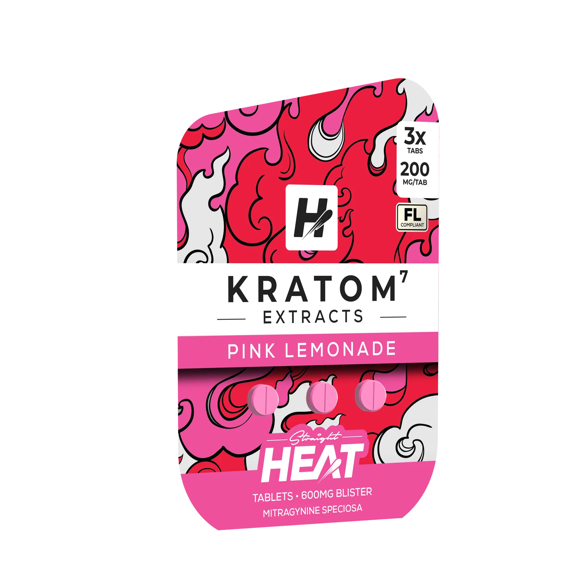 Straight Heat Kratom Extract Tablets 200mg Each 3ct Pack