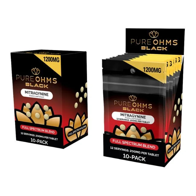 Pure OHMS Black Full Spectrum Tablets 200mg Per Tablet 6ct