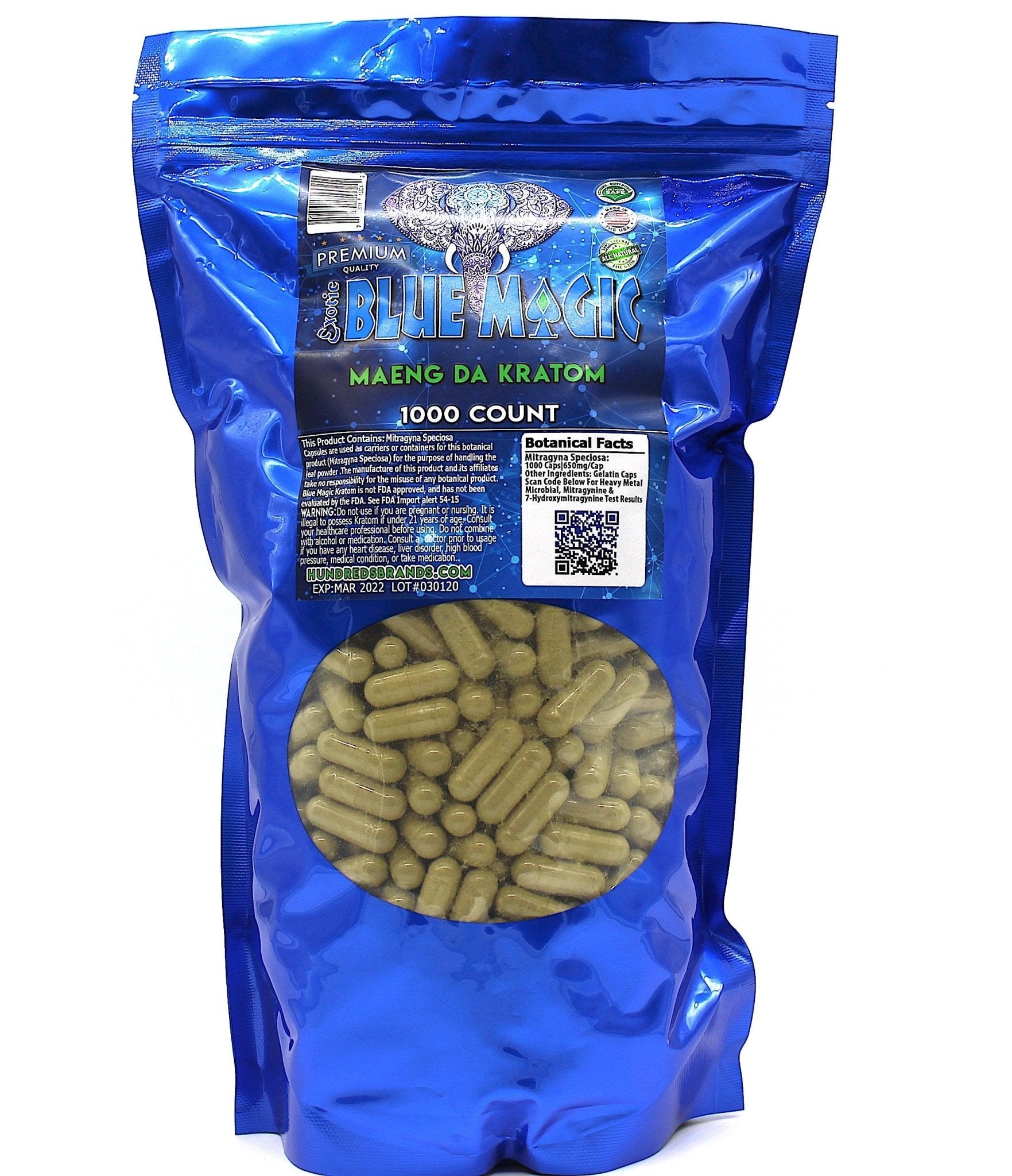 Blue Magic Kratom 1000ct Capsules - KR Sky