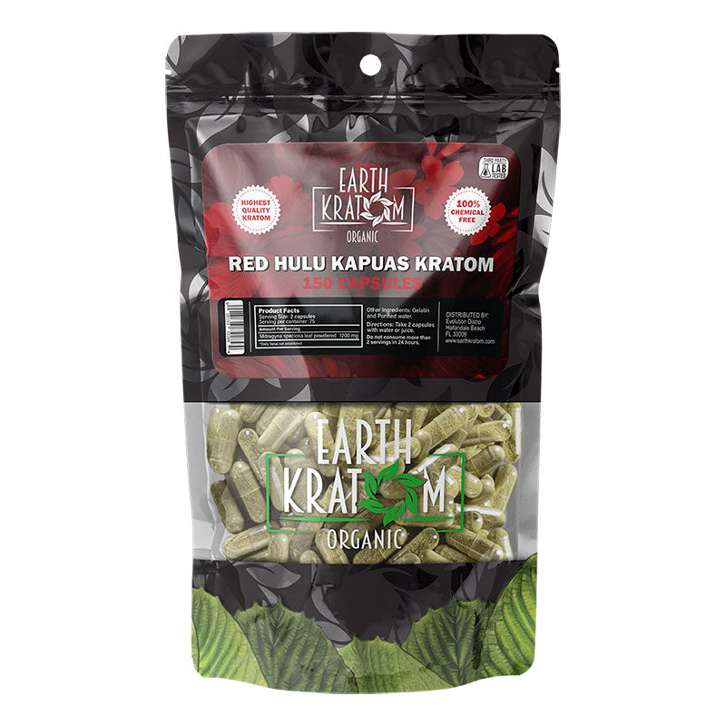 Earth Kratom Organic 150ct Premium Mitragyna Speciosa