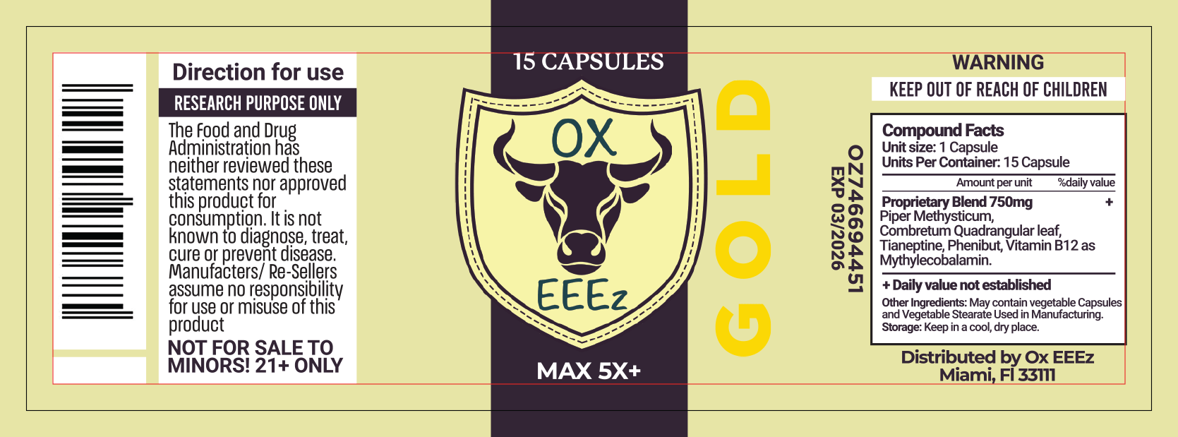 OX EEEz max strength 15 capsule - KR Sky